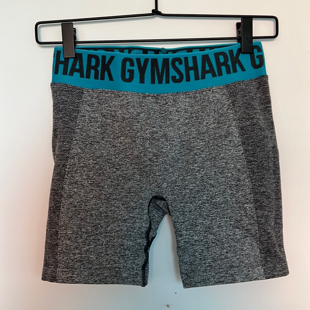 Gymshark flex shorts gray and teal size small new with tags!